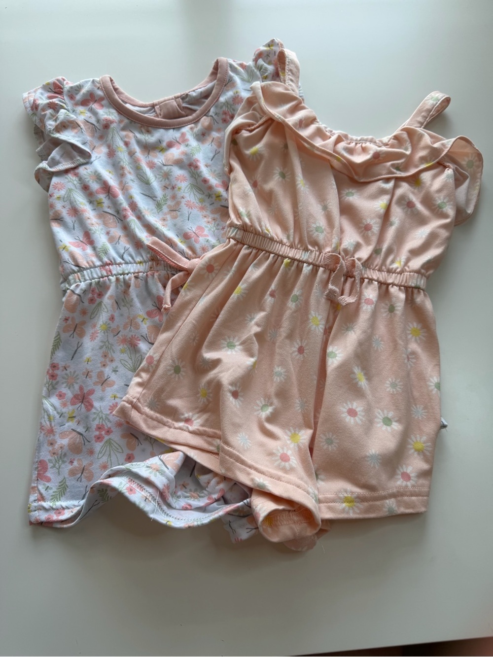 Chickpea Peach Floral Matching Romper Set